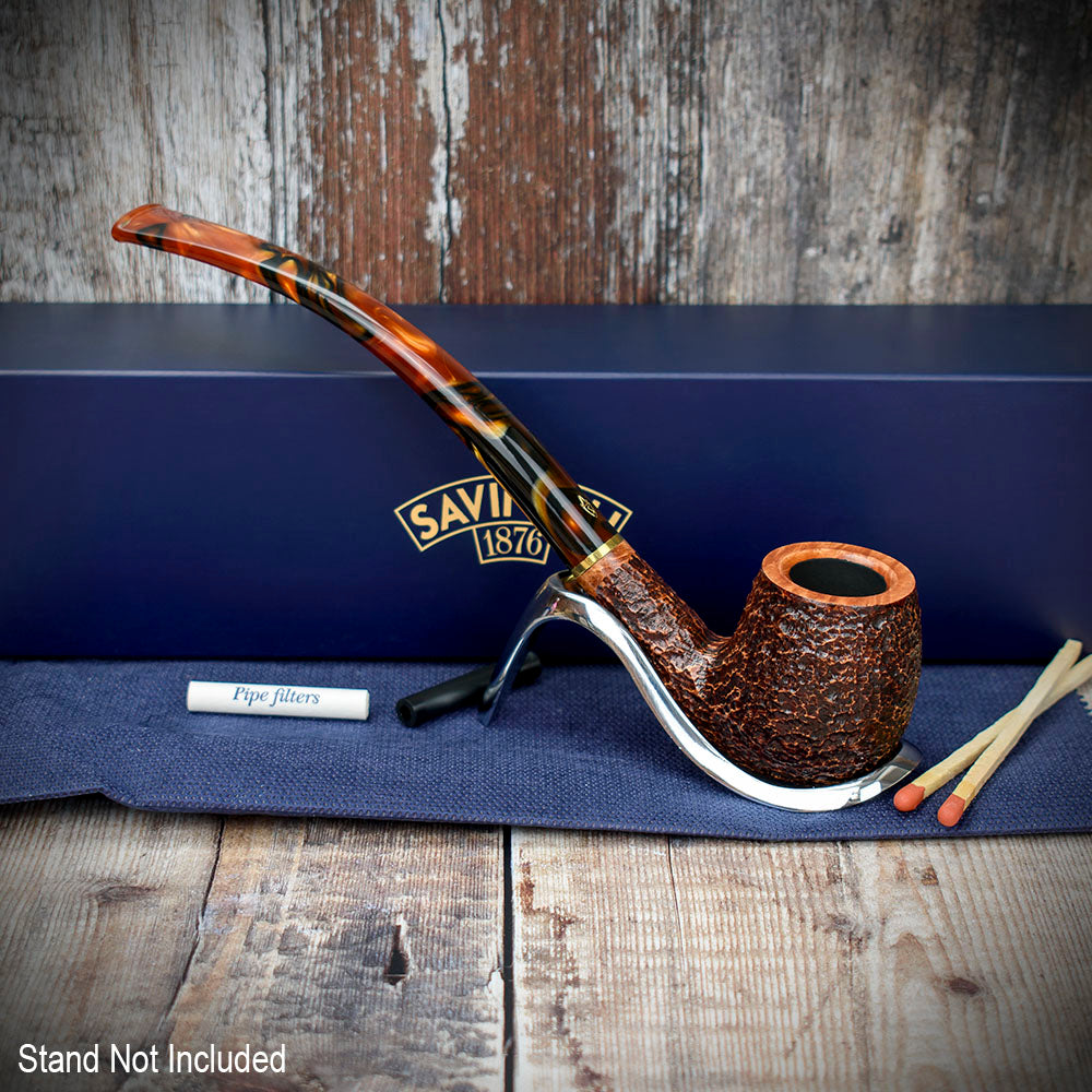 Savinelli Clark's Favorite BrownBlast 6mm Bent Billiard Briar Pipe - Image 3