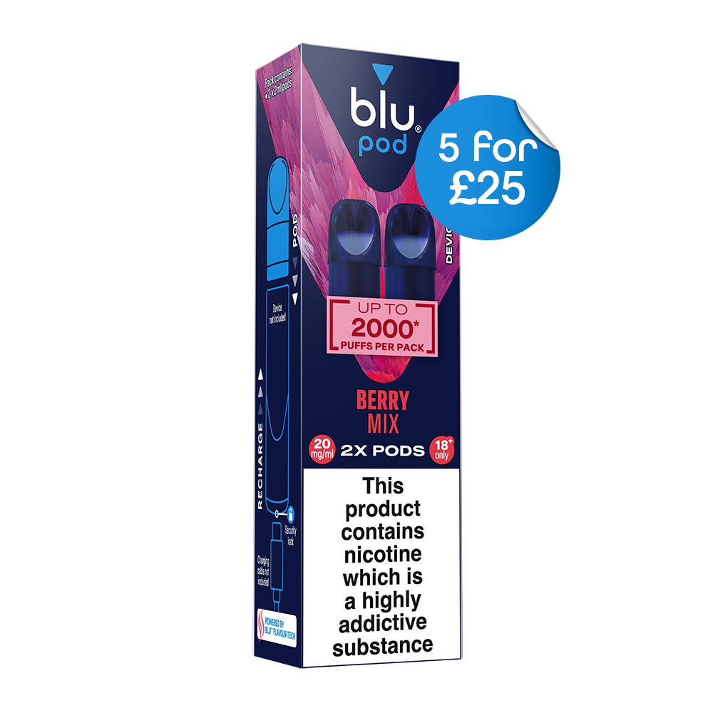 Blu Bar Replacement Vape Pods Berry Mix 20mg 2 Pack