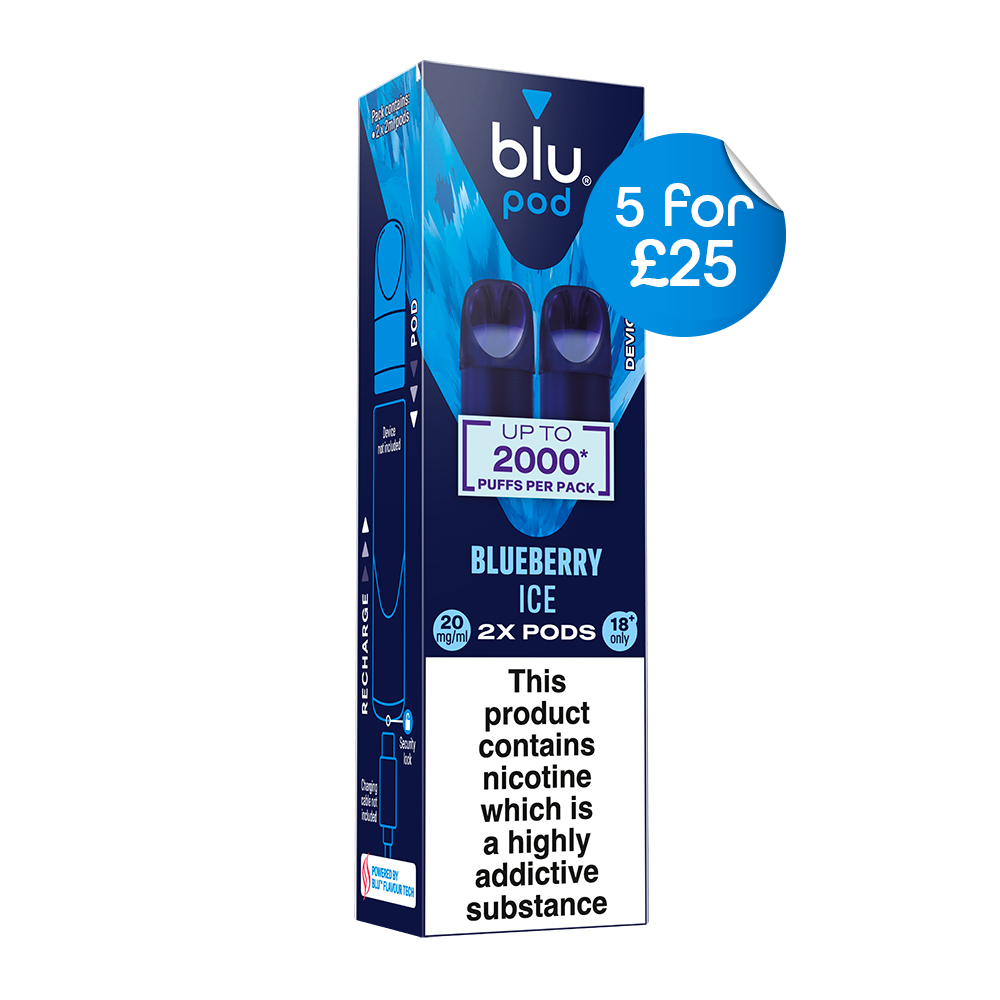 Blu Bar Pre-Filled Vape Pods 20mg/ml 2 Pack Blueberry Ice