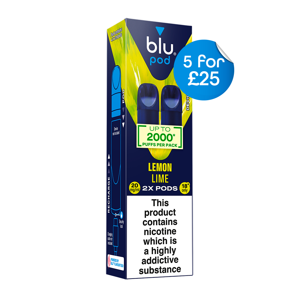 Blu Bar Pre-Filled Vape Pods Lemon Lime 20mg 2 Pack