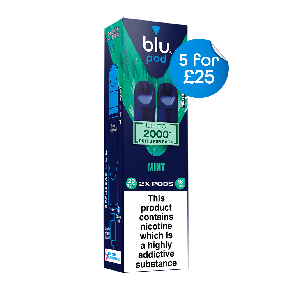 Blu Bar Pre-Filled Vape Pods Mint 20mg/ml 2 Pack