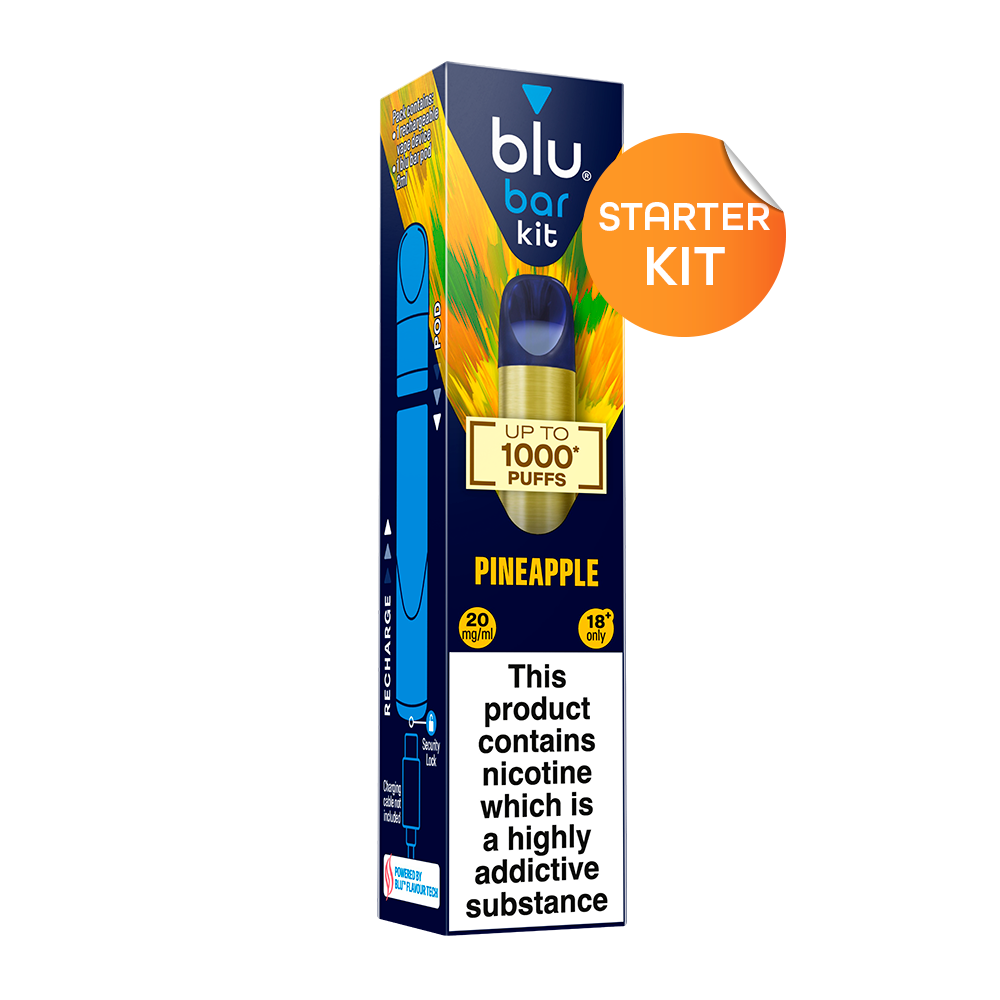 Blu Bar Rechargeable Starter Kit With Pineapple Pod 1000
