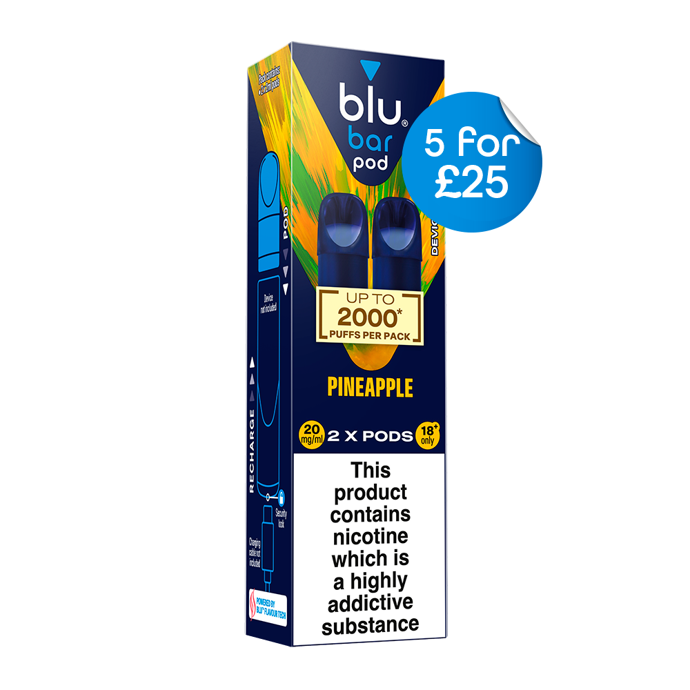 Blu Bar Pre-Filled Vape Pods Pineapple 20mg 2 Pack