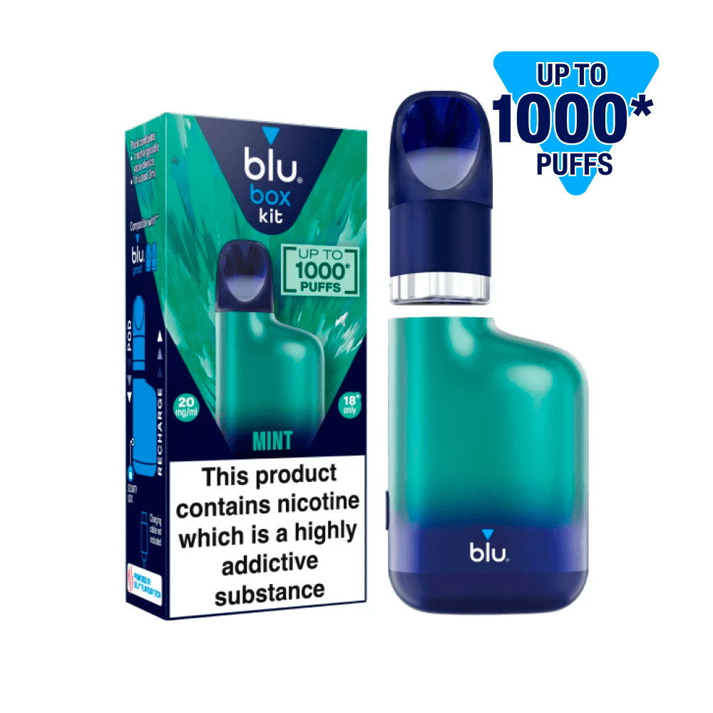 Blu Box Rechargeable Vape Kit with Mint Pod 2ml 20mg - Image 3