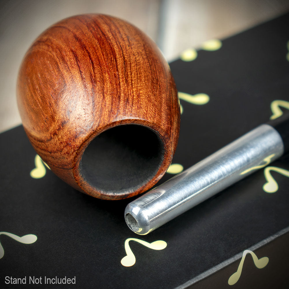 Smoke-King Straight Smoking Pipe African Poa Rosa Wood Egg Bowl - Image 5