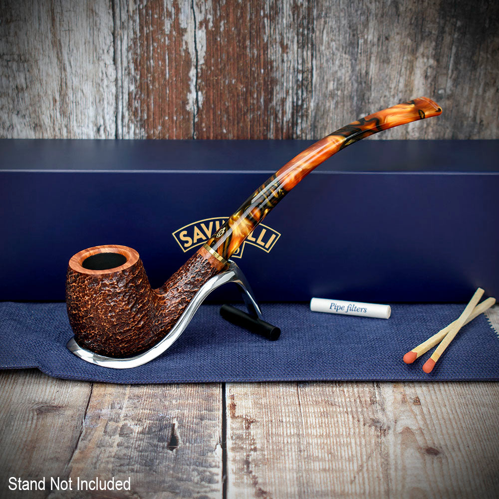 Savinelli Clark's Favorite BrownBlast 6mm Bent Billiard Briar Pipe - Image 2