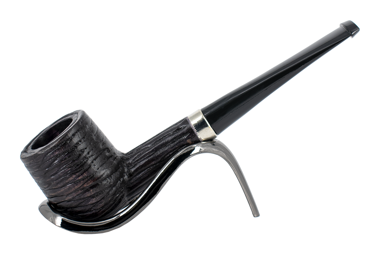 Sarome Smoke-King Beechwood Pipe Straight Rustic Black Finish 135mm
