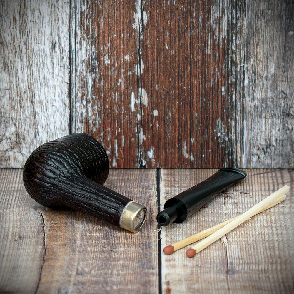 Sarome Smoke-King Beechwood Pipe Straight Rustic Black Finish 135mm - Image 4