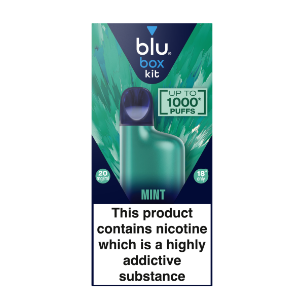 Blu Box Rechargeable Vape Kit with Mint Pod 2ml 20mg - Image 2