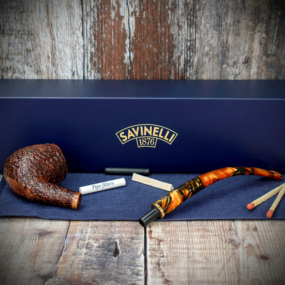Savinelli Clark's Favorite BrownBlast 6mm Bent Billiard Briar Pipe - Image 4
